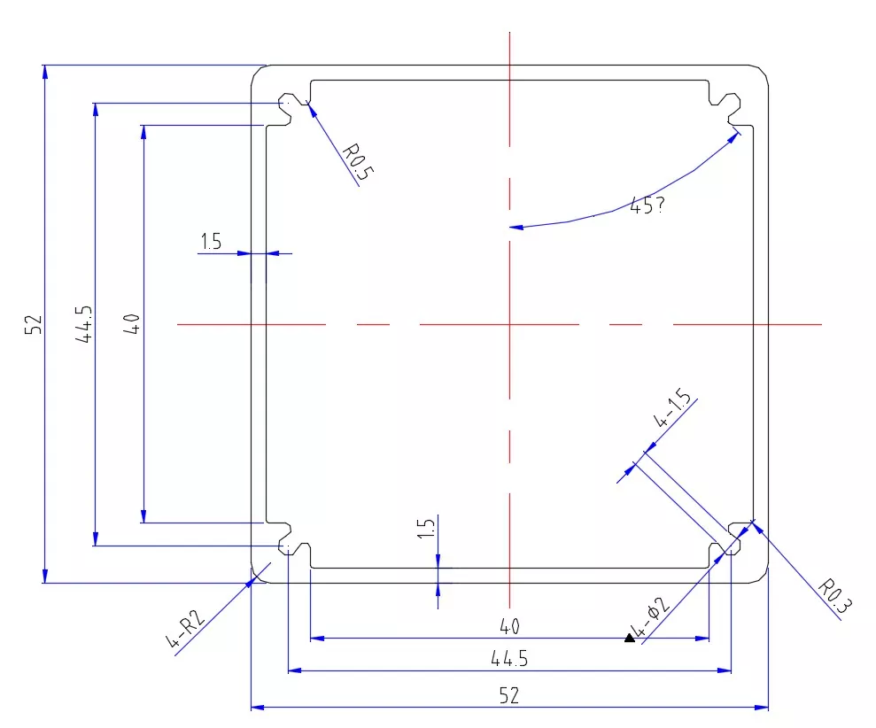 52×52mm Aluminum Industrial Control Box Enclosure